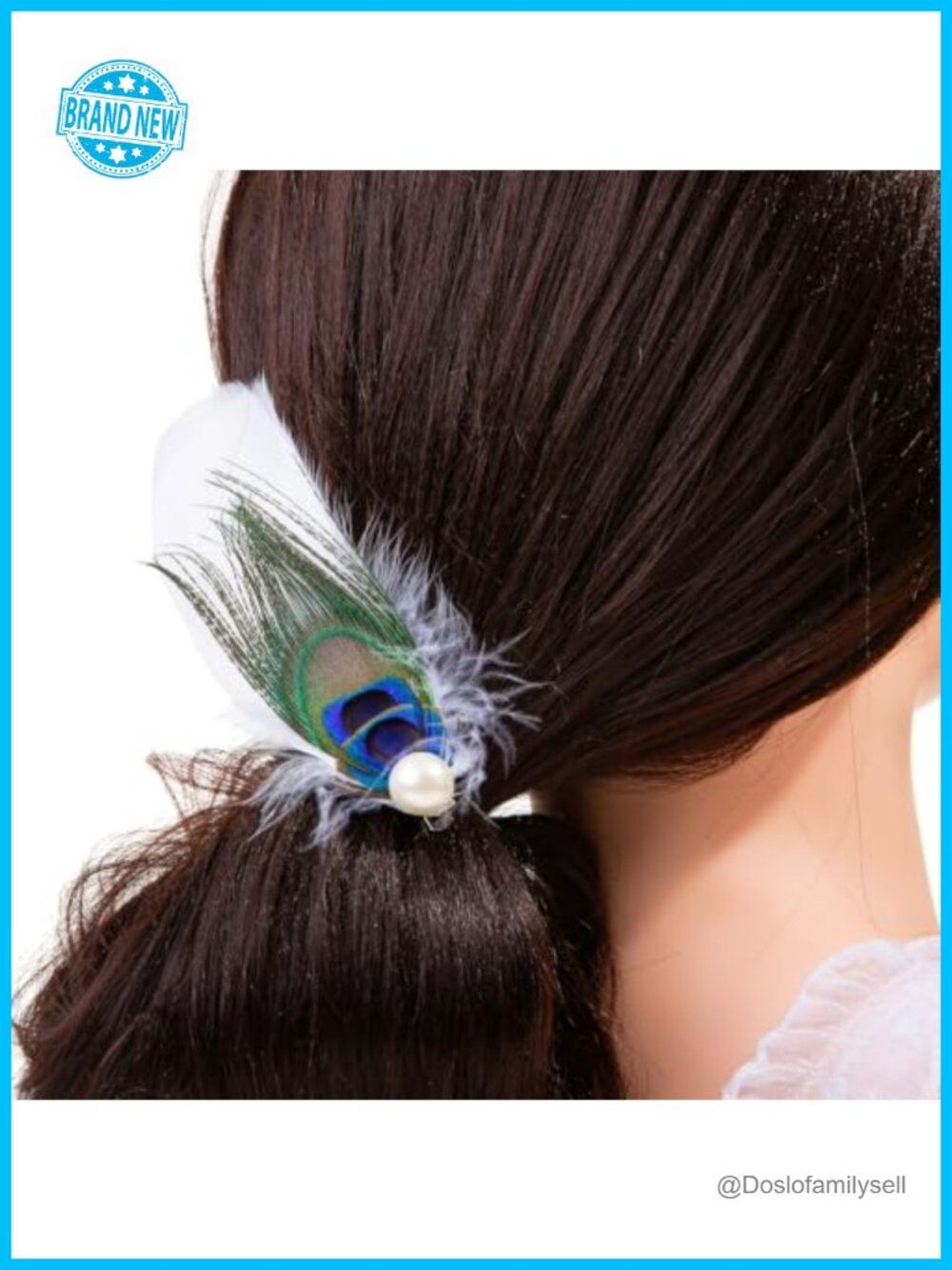 Peacock Feather Hair Clip 1920s Gatsby Flapper Fascinator